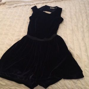 Navy Velvet Romper